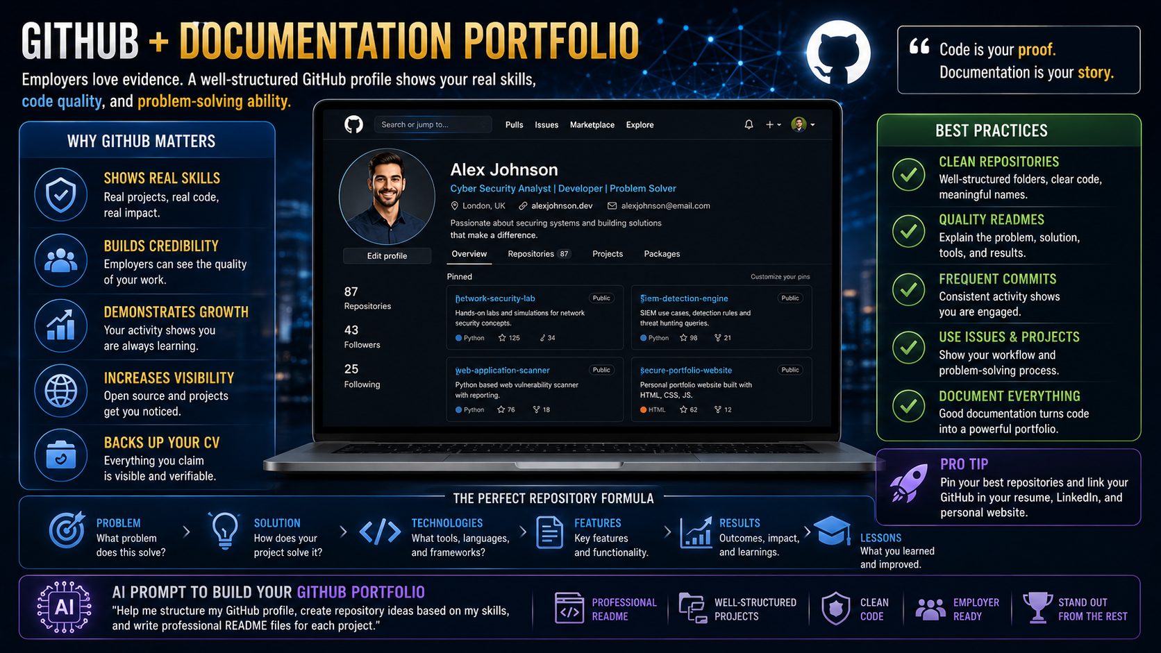 Slide 7: GitHub plus Documentation Portfolio